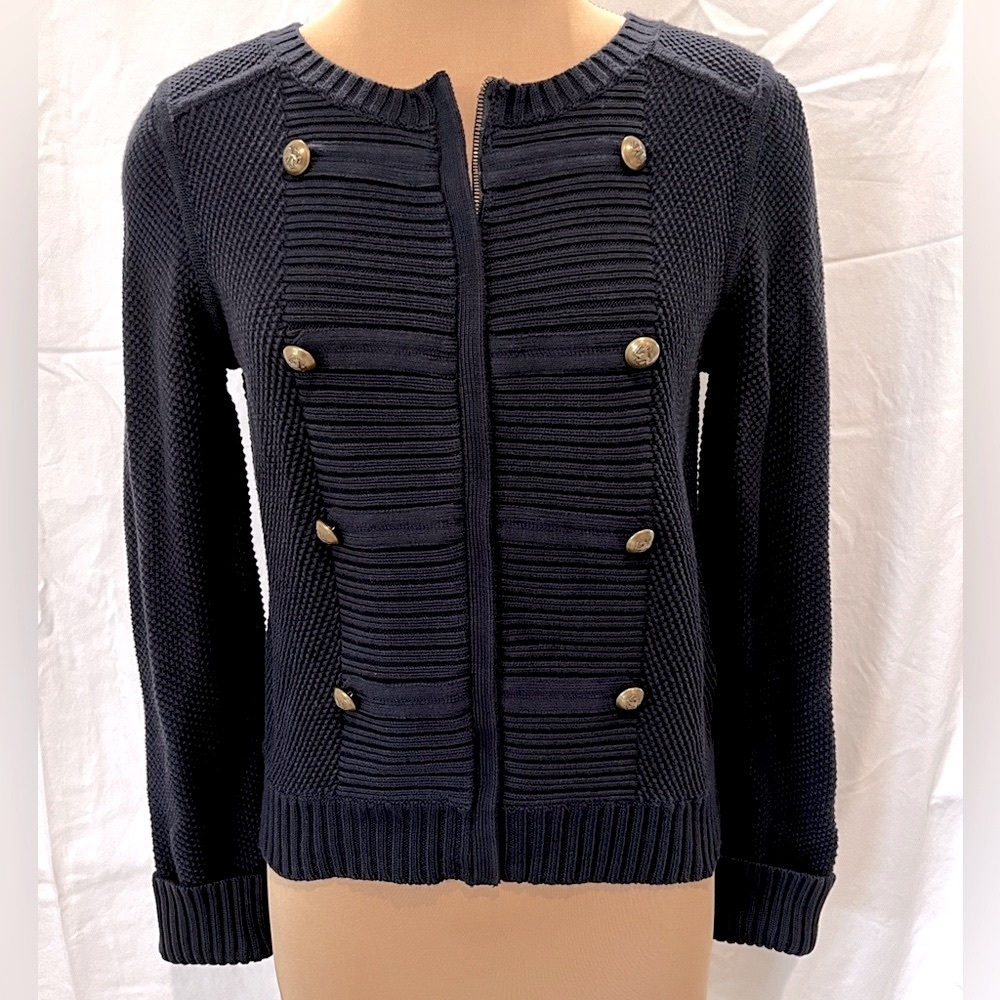 Banana Republic military-inspired cotton zip up sweater jacket. Size M. Like new